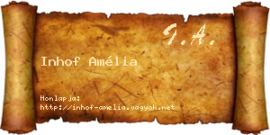 Inhof Amélia névjegykártya